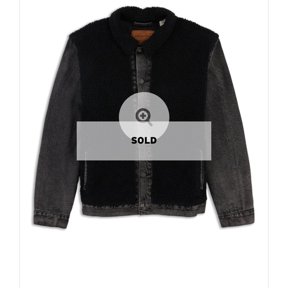 FLASH SALE 💋 • Levis • Sherpa Black and Grey Denim Sherpa Jacket in Black Sheep - Picture 10 of 12